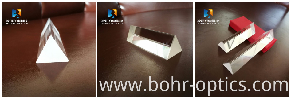 Custom Glass Triangular Prism Lens Equilateral for Teaching